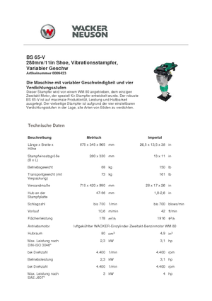 Ubijaki wibracyjne diesel i benzynowe Wacker Neuson BS 65 V 11