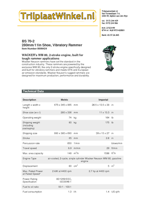 Ubijaki wibracyjne diesel i benzynowe Wacker Neuson BS70-2 11