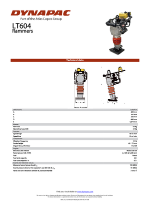 Ubijaki wibracyjne diesel i benzynowe Dynapac LT 604-9