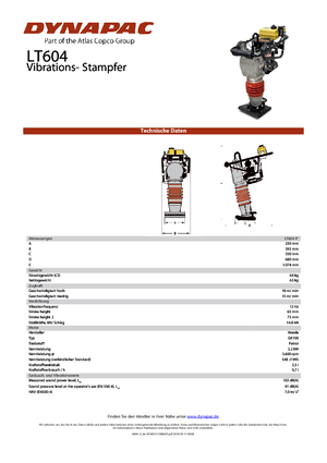 Ubijaki wibracyjne diesel i benzynowe Dynapac LT 604-9