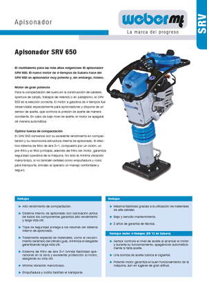 Ubijaki wibracyjne diesel i benzynowe weber mt SRV 650