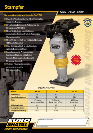 Ubijaki wibracyjne diesel i benzynowe Shatal TC 70
