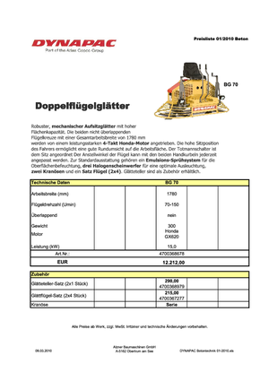 Zacieraczki samojezdne z siedziskiem Dynapac BG 70