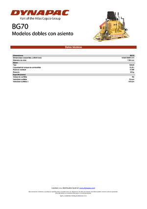Zacieraczki samojezdne z siedziskiem Dynapac BG 70