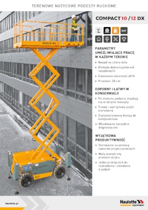 Kołowe podnośniki nożycowe Haulotte Compact 10 DX