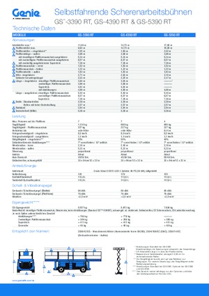 Kołowe podnośniki nożycowe Genie GS-5390