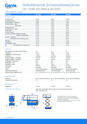 Kołowe podnośniki nożycowe Genie GS-3246