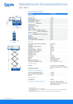 Kołowe podnośniki nożycowe Genie GS-4047