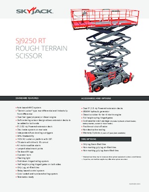 Kołowe podnośniki nożycowe Skyjack SJ 9250