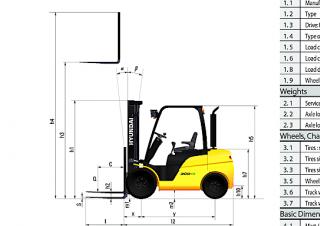 Hyundai 30D-9 - wymiary i rozmiar