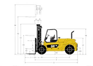 Caterpillar DP100N - wymiary i rozmiar