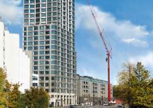 Żurawie wieżowe dolnoobrotowe z wysięgnikiem wodzakowym mocowane na ciężarówce Liebherr MK 140